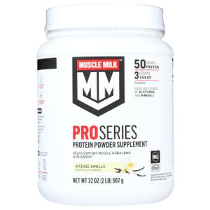 Muscle Milk Powder Pro Series, 50 Grams Protein, Intense Vanilla, 2 Pounds, BBD 07/07/2027