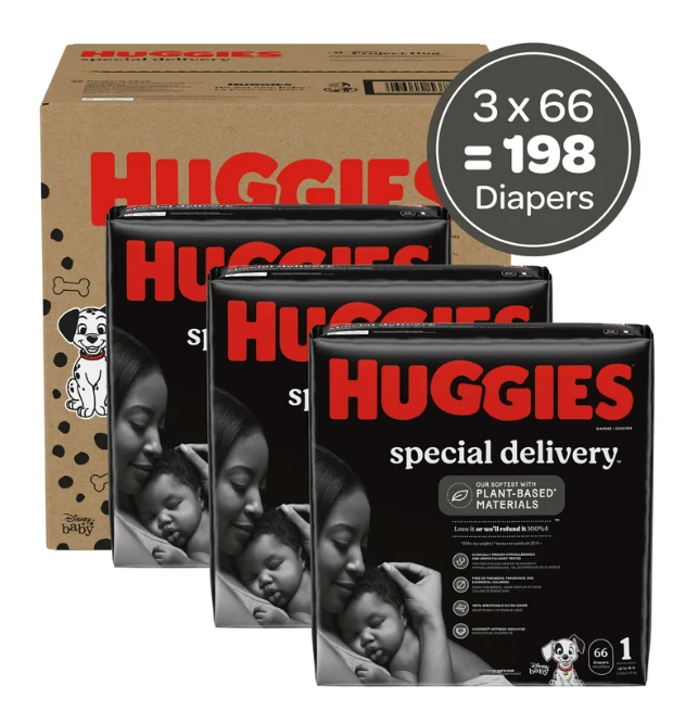 Huggies Special Delivery Diapers Size 1 198 Ct , Fragrance Free, Safe for Sensitive Skin