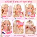 KUBUSFLY 44Pcs Hair Styling Doll Head Toys for Girls, Kids Makeup Hair Salon Pretend Play Styling Kit with Hairdryer, Straightener, Beauty Hair Toy Christmas Birthday Gift for Toddler Girls 3 4 5 6+
