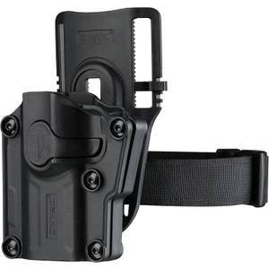 Mega-Fit Holster Fit Most Popular Full Size and Compact Pistols, Trigger Guard Locking System Level Retention, Black, Left Hand