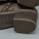 Mysoft Women's Ankle Boots Low Chunky Heel Round Toe Casual Comfortable Short Booties with Side Zipper (7 Wide, Khaki Pu)