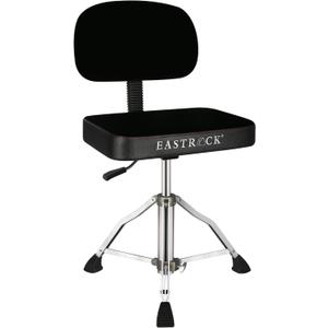 EASTROCK Drum Throne with Backrest Airlift Rotatable Drum Seat Height Adjustable Heavy Duty Square Style Drum Chair Drum Stools with Back Rest for Drummer Adults（Square Black）