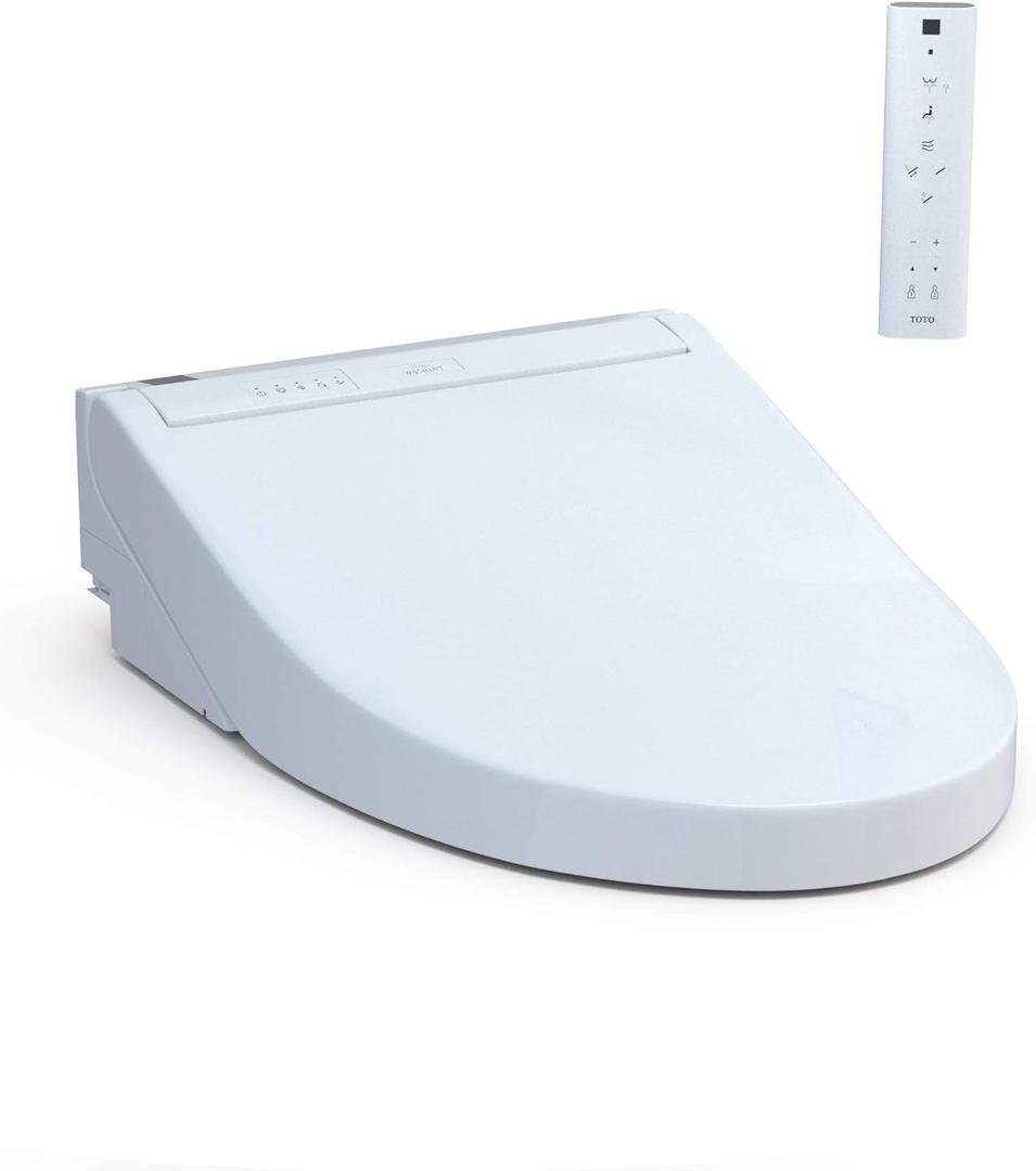 TOTO SW3084#01 WASHLET C5 Electronic Bidet Toilet Seat with PREMIST and EWATER+ Wand Cleaning, Elongated, Cotton White (C5 Elongated, Cotton White)