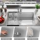 MAYESAR 27" Undermount Stainless Steel Kitchen Sinks, 27 x 18 Inch 16 Gauge Single Bowl Kitchen Sink, Honeycomb Embossed Design Prevents Scratches and Wear, with Accessories