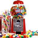 Gumball Machine for Kids 9" - Heavy Duty Metal with Glass - Christmas Antique Style Bubble Gum Machine - Kids Coin Operated Toy Bank for USA Coins - Candy Dispenser - Playo