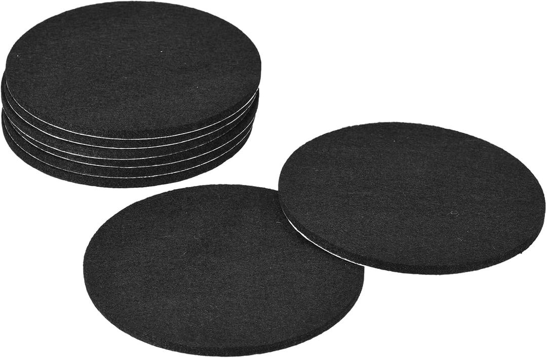 uxcell Furniture Pads, 8Pcs 5'' - Round Self Adhesive Felt Furniture Pads, Floor Protectors for Furniture Feet Chairs Legs Hardwood Floors (Black)