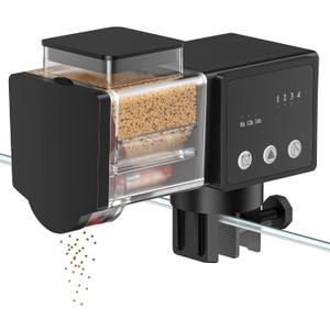 Pawfly Automatic Fish Feeder for Aquarium, 85 mL Auto Fish Feeder Automatic Dispenser, Adjustable Auto Fish Food Dispenser with Timer, Fish Food Vacation Feeder, Battery Operated (Not Included)