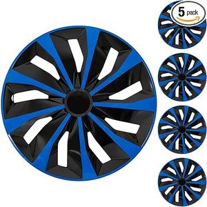 16" Blue Wheel Rim Cover Hubcaps Replacement R16 Hub Caps Snap On Universal Wheel Rim Cover ABS Exterior Accessories for Car Trunk SUV Set of 4