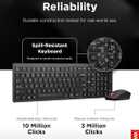 Lenovo Essential Wireless Combo Keyboard & Mouse Gen 2 US English, 2.4 GHz Wireless USB Connection, AES-128 Encryption for the Keyboard, Full-Size Right or Left Hand Optical Sensor Mouse, Black