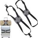 Luggage Bungee Strap，Luggage Straps Bag Bungees for Add a Bag Easy to Travel Suitcase Elastic Strap Belt（2-Pack-Grey）