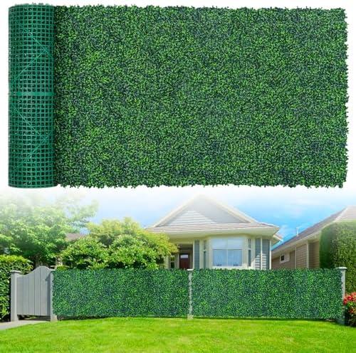 Grooy Artificial Boxwood Roll Panels,40"x 120"(33.33 sq.ft) UV-Anti Faux Ivy Leaves Privacy Fence Screen Grass Wall Roll Panels for Indoor Home Decor and Outdoor Garden Backyard