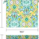 LVTXIII Outdoor Chair Cushions, Water Repellent Patio Furniture Cushions Outdoor Square Chair Pads with Ties for Dining Chairs and Garden Furniture Decoration, 18.5"x16"x2" Set of 4, Damask Green