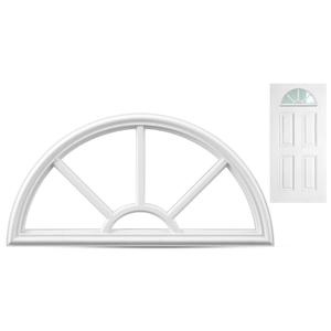 Pushglossy 1 Pc 22" x 10" Entry Door Frame Half Round Top Exterior Door Only Replacement for 1" Glass (Glass Not Included) 5 Lite Exterior Front Doors Window Frame Insert Replacement (White)