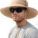 FURTALK Sun Hats for Men Fishing Hat UPF 80+ Foldable Wide Brim Outdoor Hiking Beach Summer Hats (Khaki)