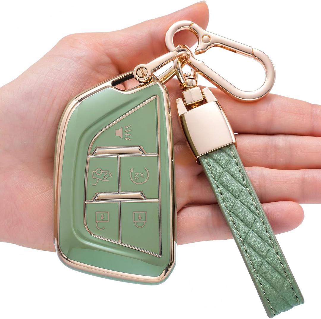 Key Fob Cover for Cadillac,Soft TPU Key Case Shell Compatible with Cadillac 2020 2021 2022 ATS CT5 CT6 XT4 XT8 XTS