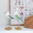 HEALLILY 2pcs Seagull Figurine Garden Bird Statue Seagull Decoration Birds Figurines Ornaments Indoor Outdoor Statues Yard Art Figurines for Patio Lawn House Green