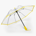 ShedRain Kids Light Up Umbrella – Clear See-Through Bubble Umbrella with Yellow Trim & Handle, Manual Open