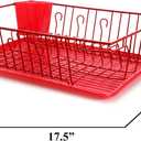 Megachef Mega Chef 17 1/2-inch Dish Rack, Red (93596407M), 17.5 Inches X 13.5 Inches X 5.5 Inches