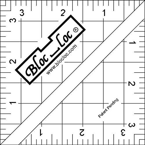 Bloc Loc Half Square Triangle Multiple-Size 3-1/2" Quilting Ruler with Grid Lines for Quilters