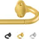 TVWOO Gold Wrap Around Curtain Rods:5/8" Small Blackout Adjustable Window Curtain Rod for Bedroom Kitchen Apartment Renter Friendly,Room Darkening Curved Drapery Rods Easy Install,Brass Golden 66-120"