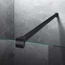 Frameless Shower Door Support Bar, Stainless Steel Wall-to-Glass Support Arm to Fixed Shower Glass Panel, for 1/4"-3/8" (6-10 mm) Door, 180° Pivot & Stow-Flat Mode (Matte Black, 31.5-inch(800mm))
