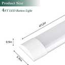 4 Packs 4FT LED Batten Light, Ultra-Thin Slim Ceiling Surface Mounted Light, 40W, 4000K, IP20, LED Ceiling Lamp for Garage, Shop, Hallway, Office, Market, 20cm Cable