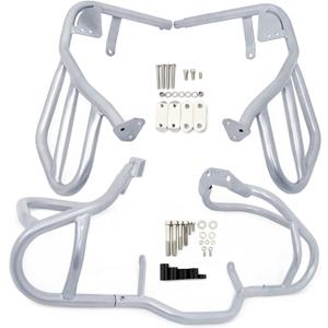 Worldmotop Sliver Highway Crash Bars Engine Guard Replacement for BMW R1200GS R1200 GS 2008-2012 Upper and Lower Guard(Sliver)