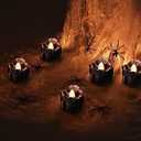 eLander Halloween Decorations Candles Tea Lights, Battery Operated, Flickering Flameless [12 Pack C Amber Yellow]