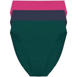 Natori womens Bliss Bare Cotton High Cut Brief 3-pack L