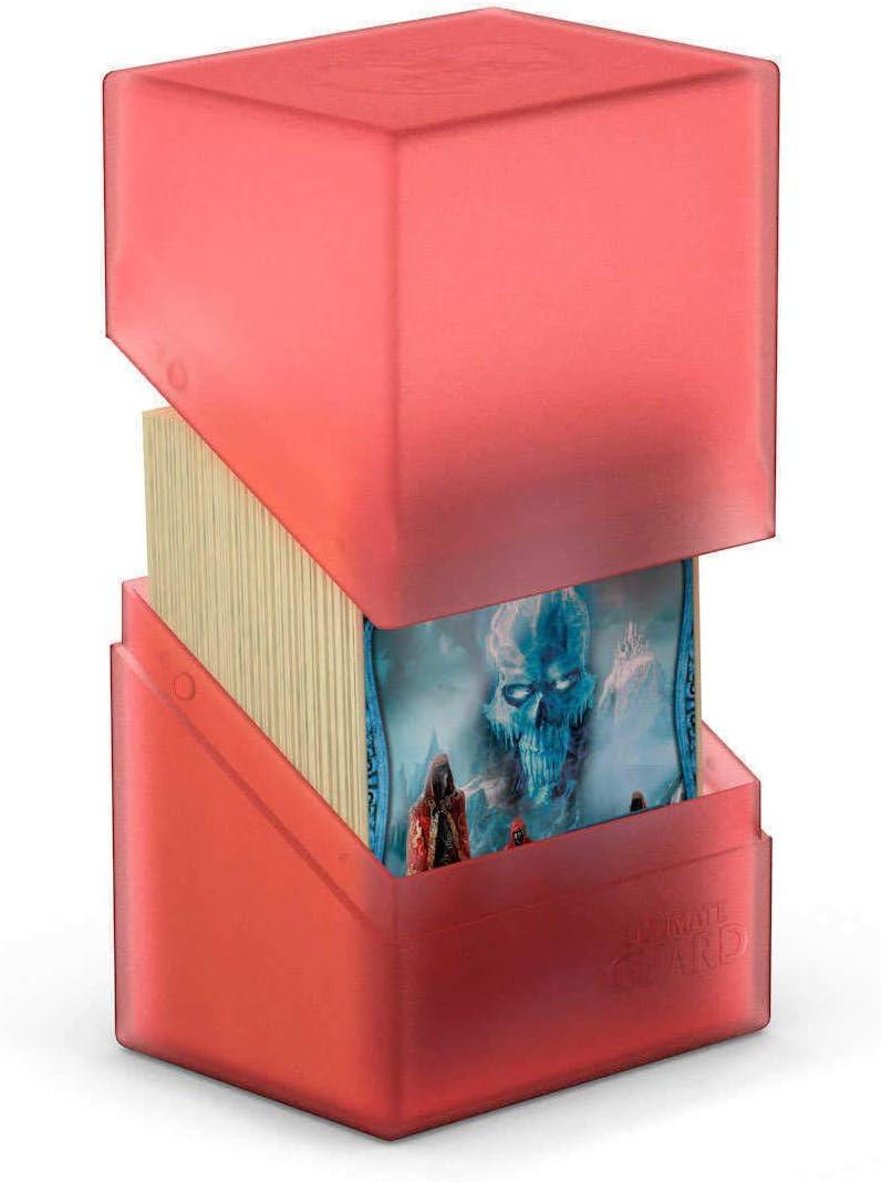 Ultimate Guard Boulder 80+ Classic, Deck Case for 80 Double-Sleeved TCG Cards, Ruby, Secure & Durable Storage for Trading Card Games, Soft-Touch Finish