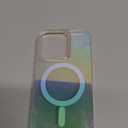 Glitter Case for iPhone 16 Pro Case for Women Girls [ Compatible with Magsafe ] Clear Cute Girly Aesthetic Iridescent Rainbow Sparkly Bling Magnetic Phone Cover, Gradient Blue & Pink