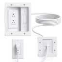 in Wall Cable Management Kit with Recessed Outlet Box, TV Cord Hider & Concealer - Dual Power Outlet, Large Pass-Through for HDMI Cables, UL Listed for Wall Mounted TV