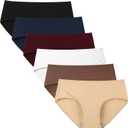 INNERSY Womens Underwear Cotton Hipster Panties Regular & Plus Size 6-Pack (X-Small, Afterglow)