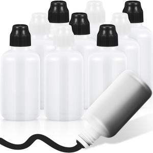 Tessco for you 10 Set 2 Ounce Empty Bingo Daubers Paint Squeeze Bottles for Paint Mop Dauber Bottle Refillable White Black Sponge Tip for Wooden Plastic Board Cloth Marker Pen