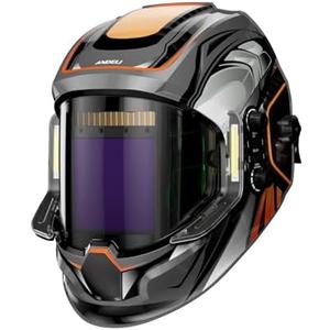ANDELI Welding Helmet - Panoramic 180° View 3.94"X3.74", LED Lighting True Color Auto Darkening Welding Helmet with Light, 4 Arc Sensor, 4/5-8/9-13 Type-C Charging