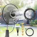 Fan Misting Kit. Fan Misters for Cooling Outdoor, Integrated Mister Ring for Outside with Water Valve, Misters for Outdoor Fan. Fit for Any Outdoor Fan. Durable, Seamless Fan Mister not Easy to Leak.