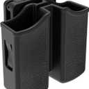 Universal Double Magazine Holder - Lightweight and Durable Double Magazine Pouch for 9mm/.40/.357/.380 Calibers, Adjustable Mag Pouch for Glock, Taurus, Beretta, Sig, H&k, Cz, S&w, Colt (Belt Clip)