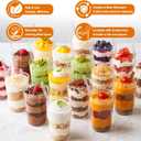 200 Pcs 3oz Mini Dessert Cups with Lids and Spoons - Jello, Clear Plastic Parfait & Pudding Shooter Cups for Tasting Party, Catering, Wedding, Birthday Appetizer, Yogurt, Fruit, Cheesecake