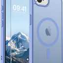 SUPFINE Magnetic for iPhone 17e Case/iPhone 16e Case with Screen Protector (Compatible with MagSafe)(Military Grade Drop Protection) Translucent Matte with Anti-Fingerprint Phone Case,Blue Purple