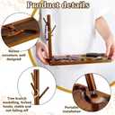 PH PandaHall Wood Key Tray for Entryway Table Key Holder Jewelry Tray for Home Decorations with Hanging Organizer Ring Bracelet Stand Tray for Watch Glasses Phone12.9x4.7x8.9 Inches, Brown