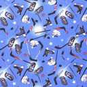 Mook Fabrics Flannel PRT Hockey Stick Helmets Pucks, Blue Cut by The Yard