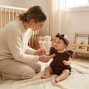 TITKKOP Ruffle Bubble Romper for Baby Girl | One-Piece Shorts Jumpsuit | Summer Outfit & Dress for Infants(dark brown,6-9M)