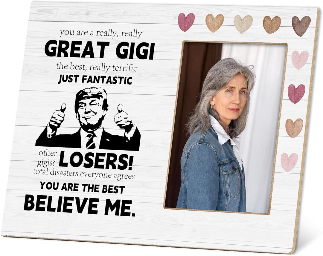 GiGi Gifts, Best GiGi Picture Frame, Funny Wooden Home Tabletop Decorations, 4x6 Inch Photo Frame, Grandma Thank You Gifts from Grandchild