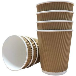 81 Pack Brown/Beige/Dark Brown/Green  Insulated Disposable Paper Coffee Cups Without Lids 