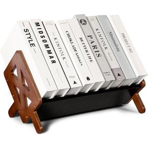 Bunkal Bamboo Desktop Bookshelf  Tilting Book Rack for Storage, Mini Bookshelf Desk Organizer for Books & Letters, Home Office, Living Room, Dcor  Easy Assembly