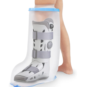 Waterproof Extra Wide Leg Cast Cover for Shower Adults, Extra Large Half Leg Shower Cover with NonSlip Bottom, Watertight Foot Protector for Plus Size Adults Surgery Shower Boot