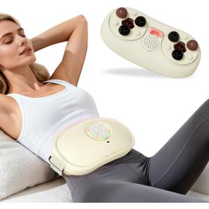 Abdominal Massager, Heated Abdominal Massage Device for Constipation, Gas, Bloating & Reflux, Soothing Kneading Belly Massager for Digestive Comfort, Rechargeable and Portable (White)
