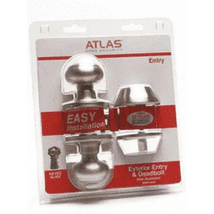 Atlas Classic Entry Locking Door Knob and Deadbolt Combo Kit, Satin Nickel