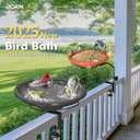 iBorn Bird Bath,Deck Mounted Bird Baths 12inch,Birdbath for Outside with Clamp 3.2inch,BPA-Free Bowl,Chew-Proof,Fully Detachable Design,Easy Clean & Refill,Gray,1 PackNot Include Fountain