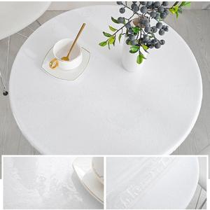 Clear Round Fitted Vinyl Tablecloth with Elastic Edged, Elastic Edged Table Cover, Waterproof Oilcloth Heavy Duty Elasticized Table Cover, Clear Plastic Tablecloth Protec 40"-44"